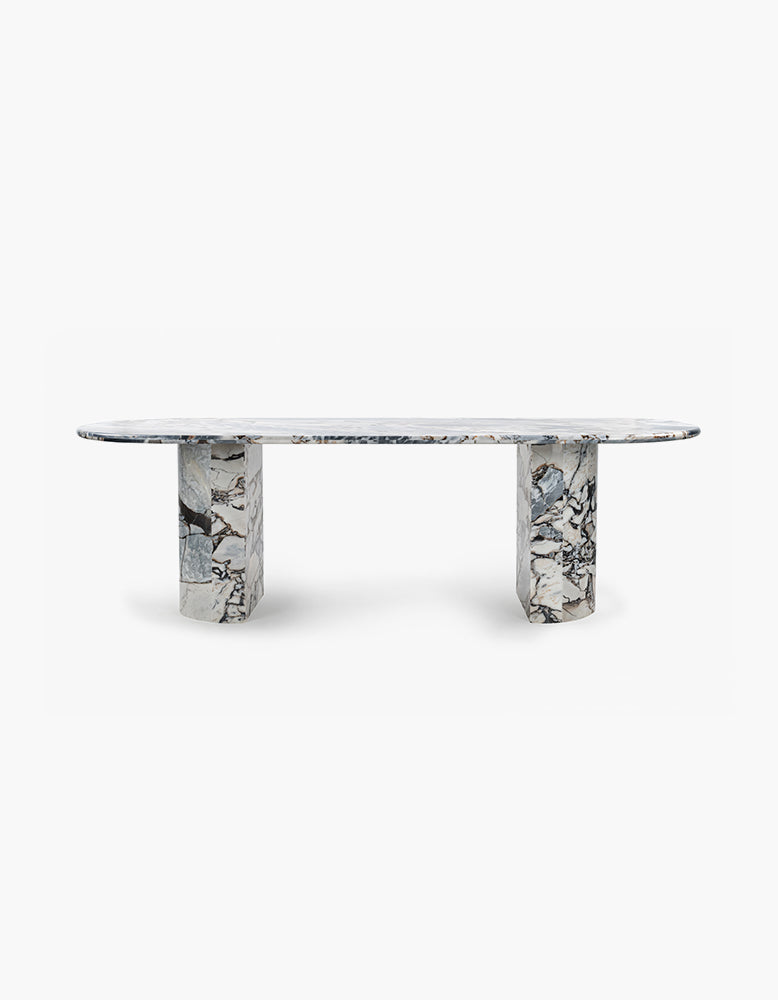 Dante Dining Table, Modellato Marble, 98in