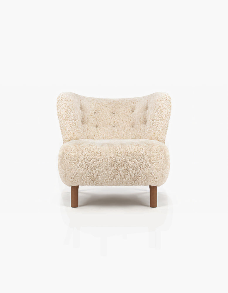 Gubi Petra Chair, Natural Luxe Sheepskin