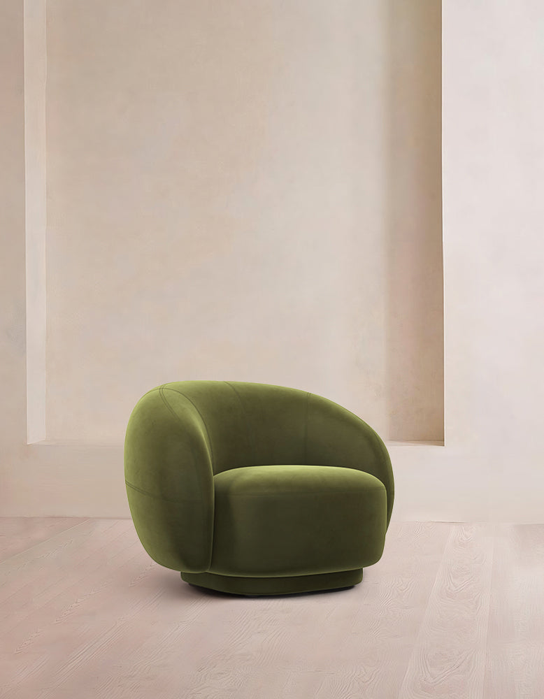 Julep Lounge Chair/ Armchair, Thyme Luxe Velvet