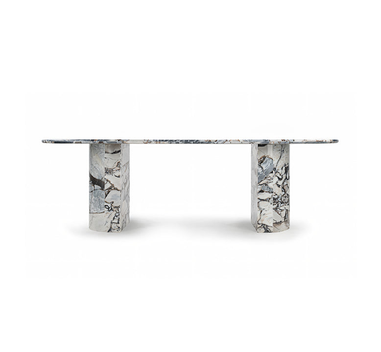 Dante Dining Table, Modellato Marble, 98in