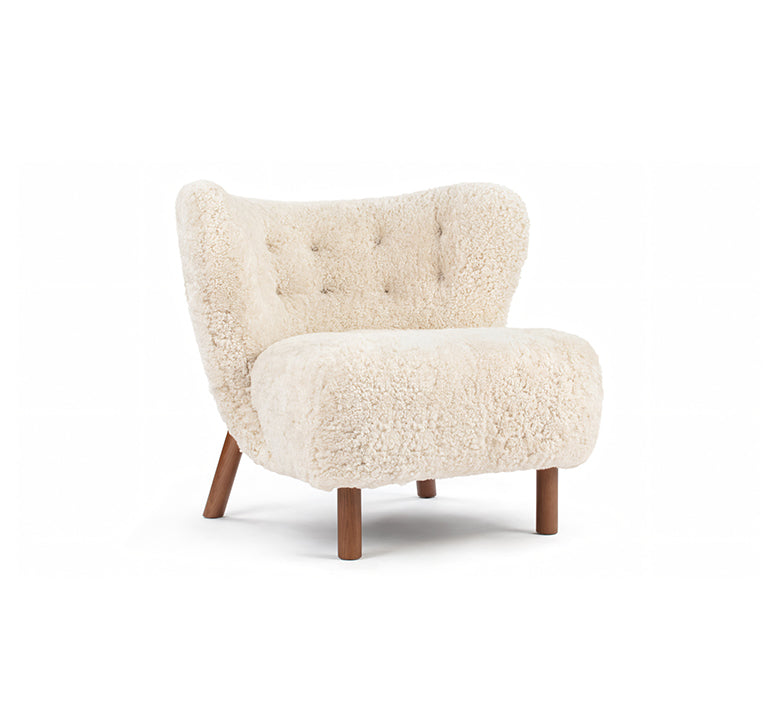 Gubi Petra Chair, Natural Luxe Sheepskin