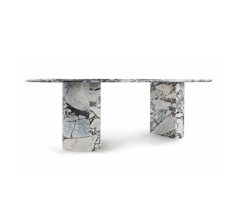 Dante Dining Table, Modellato Marble, 98in