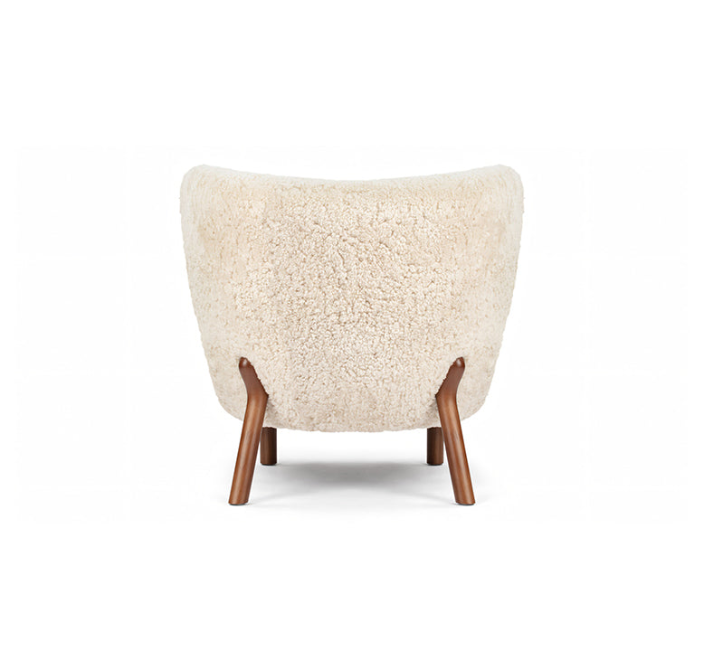 Gubi Petra Chair, Natural Luxe Sheepskin