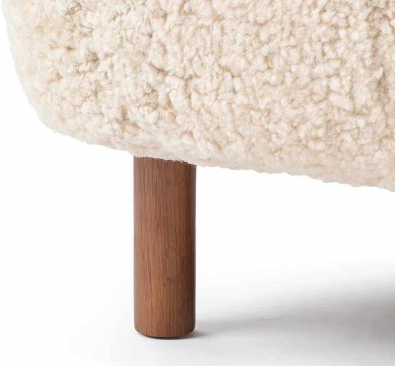 Gubi Petra Chair, Natural Luxe Sheepskin