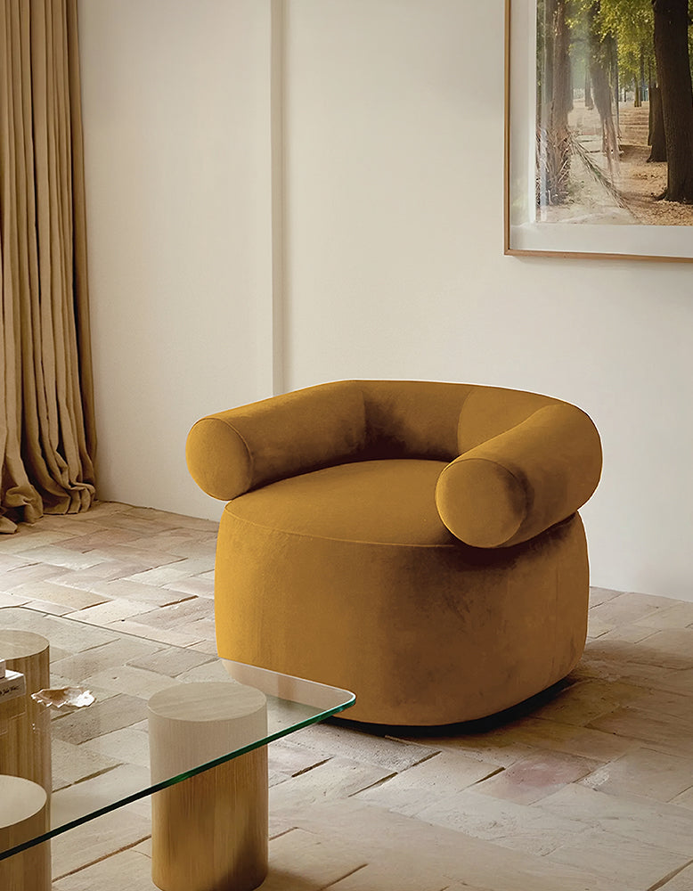 Huggy Armchair, Caramelized Velvet