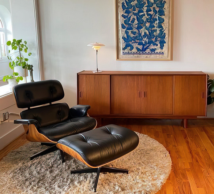 Eames Style Lounge Chair & Ottoman